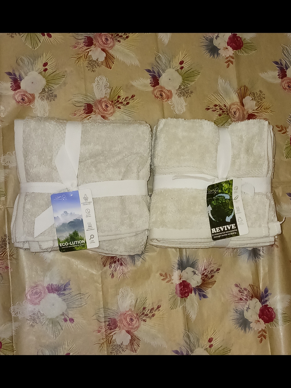 LOFT Neutral Beige Sand Wash Cloths Towel Set of 8